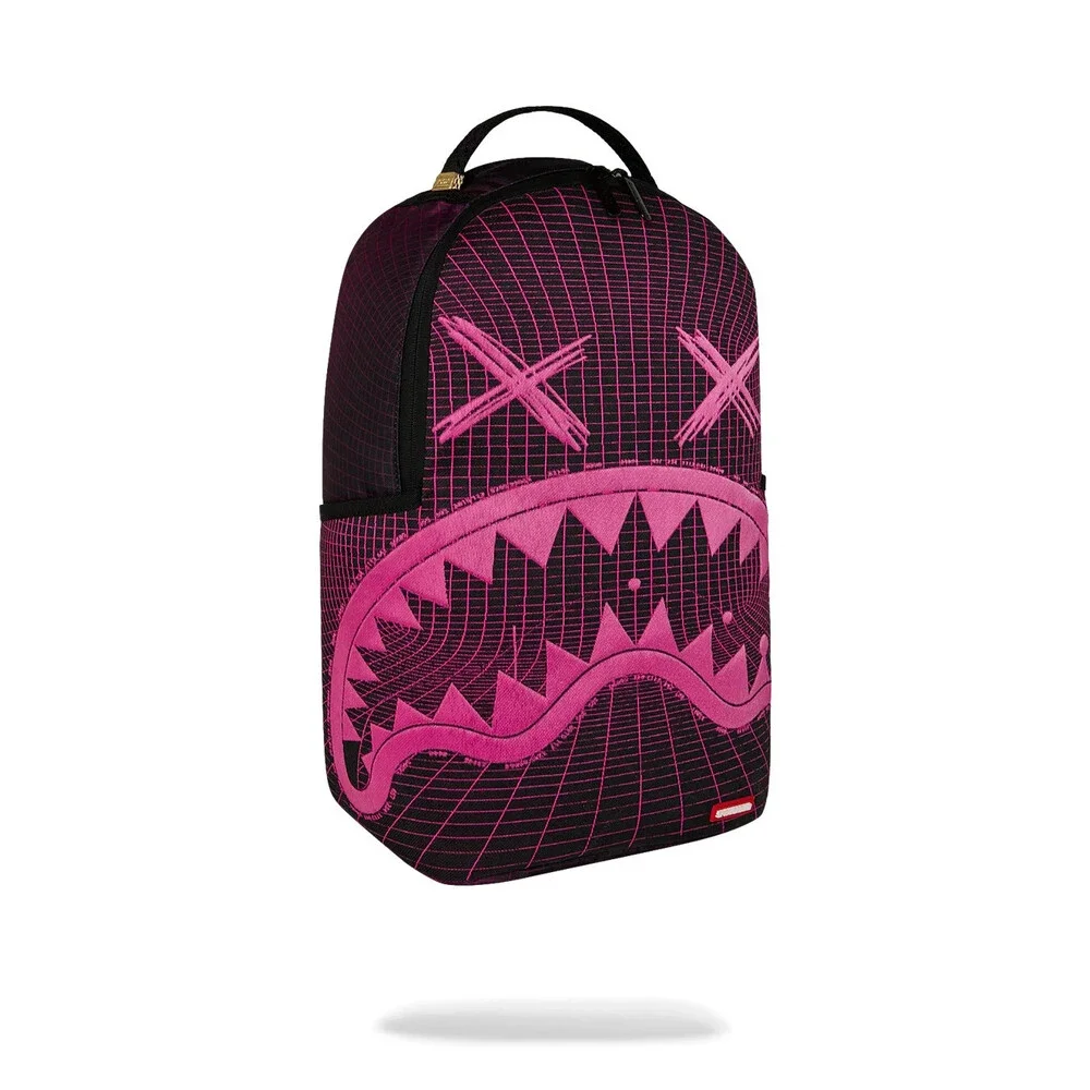 Sprayground Fiber Optics Party Shark Backpack Unisex Pink Shoulder Strap SPR301